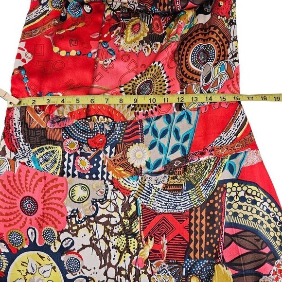 Lula Kate Abstract Floral Silk Drop Waist Sleeveless Slip Lined Dress Size 4 - Picture 8 of 16